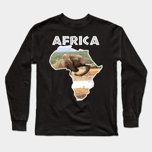 African Wildlife Continent Elephant Rising Long Sleeve T-Shirt